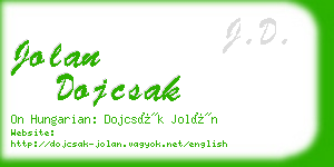 jolan dojcsak business card